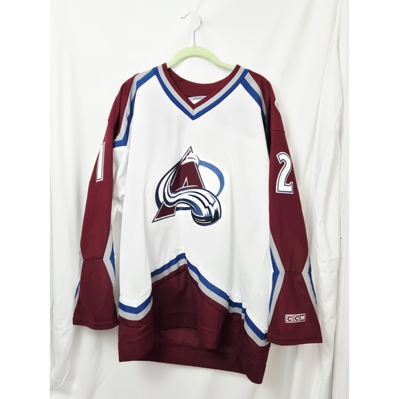 NHL Hockey Jersey Forsberg Adult sz Large Signed 2001 #21 Colorado Avalanche